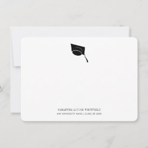 Cartão De Agradecimento Gorro de Graduação Clássico Moderno