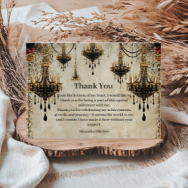 Cartão De Agradecimento Gothic Chandelier Roses Birthday