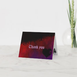 Cartão De Agradecimento Gothic Heart Thank You Note Card