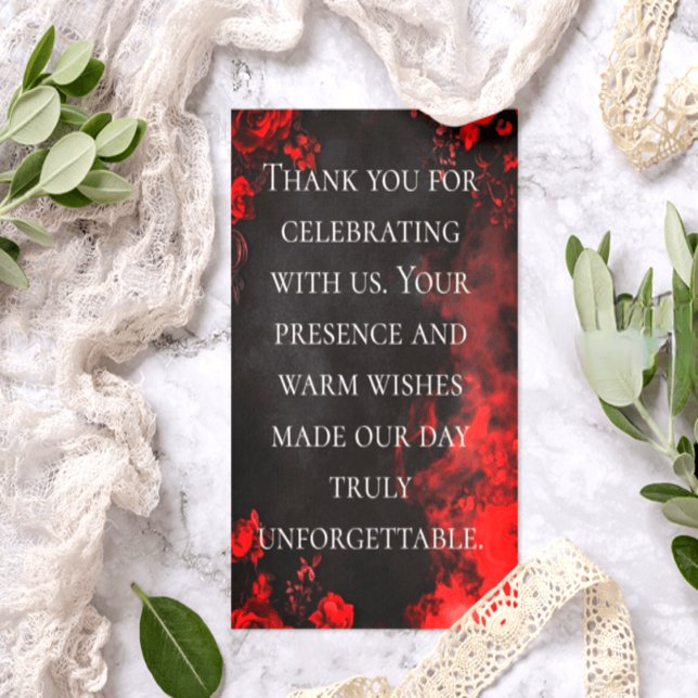 Cartão De Agradecimento Gothic Romance Floral Wedding Thank You Card (Criador carregado)