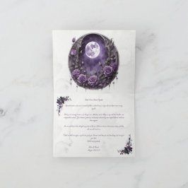 Cartão De Agradecimento Gothic Wedding Thank You Card Floral Dark Romance