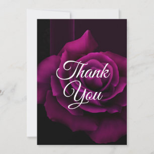 Cartão De Agradecimento Gótica Flor de Rosa vermelha Roxo