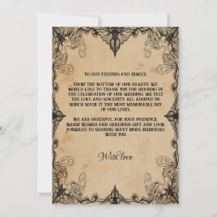 Cartão De Agradecimento Gótico de horror da safra Simples e Minimalista