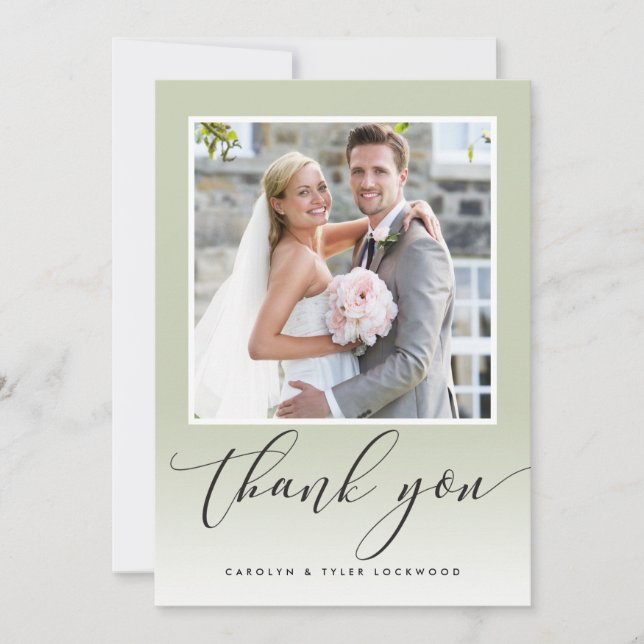 Cartão De Agradecimento GRAÇAS A VOCÊS A fotografia calliografia ombre sag (Frente)