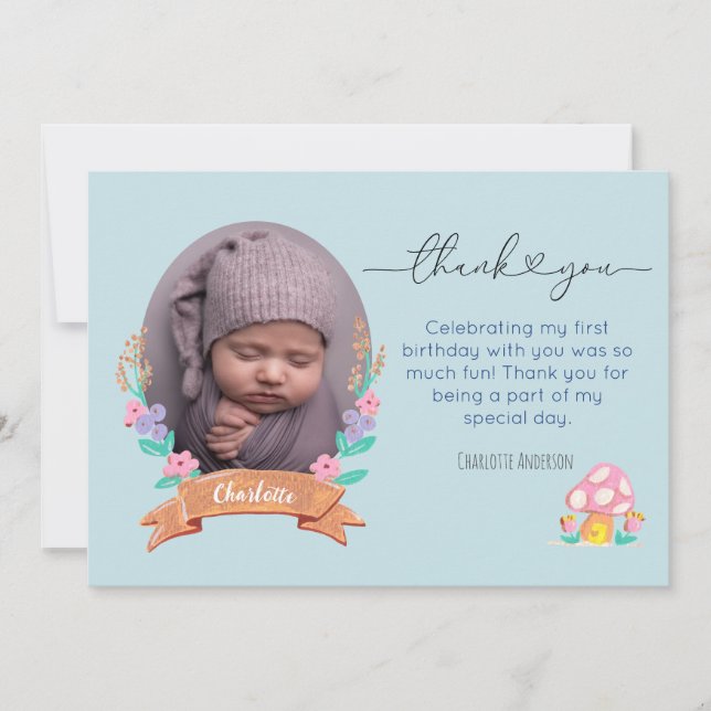 Cartão De Agradecimento Graceful Blossoms (Frente)