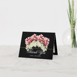 Cartão De Agradecimento Graciais com Elegantes Grinaldas de Orquídeas Rosa