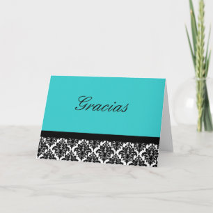 Cartão De Agradecimento Gracias Damask