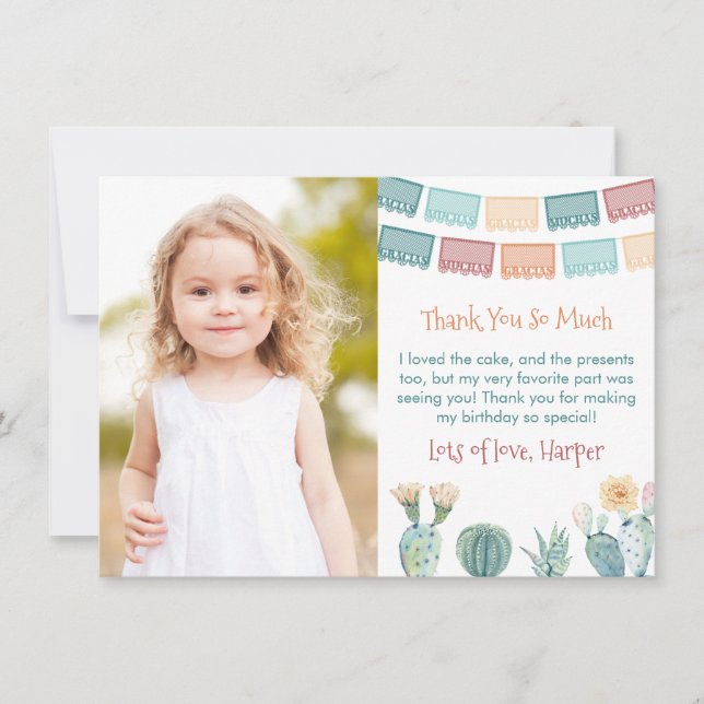 Cartão De Agradecimento Gracias Mexicanas Fiesta Fall Festa de aniversário (Frente)