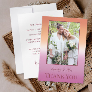Cartão De Agradecimento Gradiente da Bandeira do Orgulho da Foto de Casame