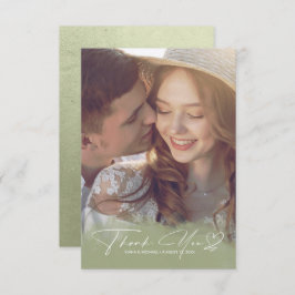 Cartão De Agradecimento Gradiente de Aquarela Obrigado Sage Green ID786