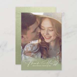 Cartão De Agradecimento Gradiente de Aquarela Obrigado Sage Green ID786