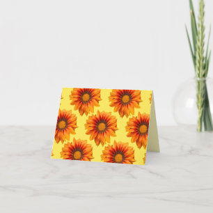 Cartão De Agradecimento Gradiente de Flor de Laranja Amarelo Brilhante Rec
