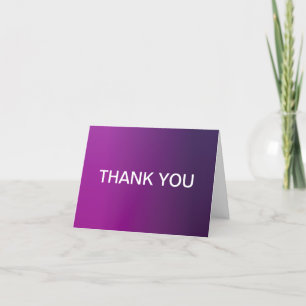 Cartão De Agradecimento Gradiente Roxo Ombre Moderno e Texto Branco Editáv