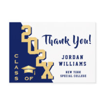 Graduação Azul Mínima Moderna com Ouro