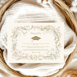 Cartão De Agradecimento Graduação Botânica Vintage