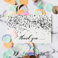 Graduação Chic Script Black Confetti Obrigado