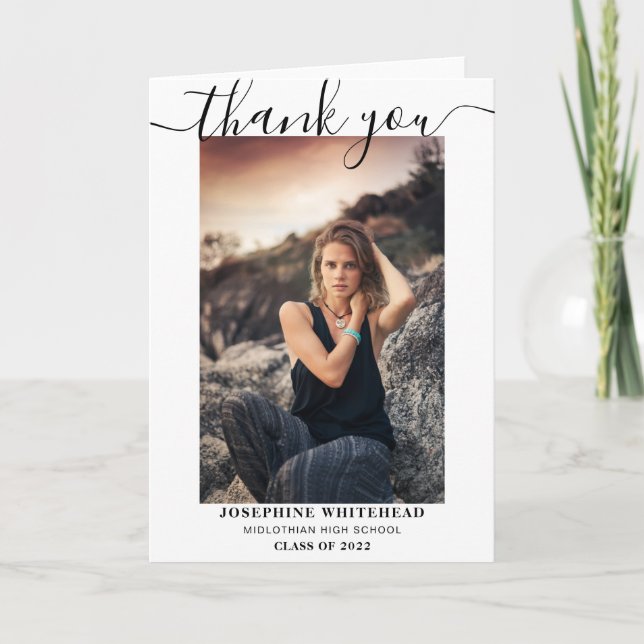 Cartão De Agradecimento Graduação da Colagem de Fotos 2022 Obrigado (Frente)