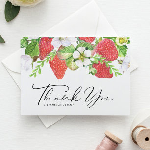 Cartão De Agradecimento Graduação de Amoras e Blossomas por Aquarelas