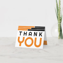 Cartão De Agradecimento Graduação de Bares Laranja e Pretos Obrigado