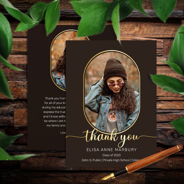 Cartão De Agradecimento Graduação de Colagem de Foto Oblonga 2 Exclusiva O (Criador carregado)