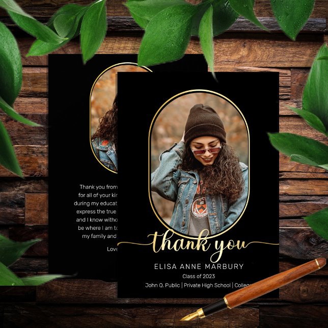 Cartão De Agradecimento Graduação de Colagem de Foto Oblonga 2 Exclusiva O (Criador carregado)