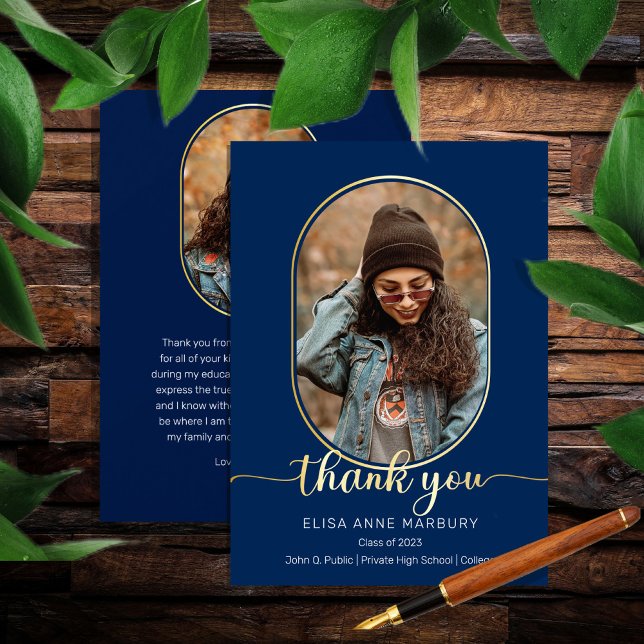 Cartão De Agradecimento Graduação de Colagem de Foto Oblonga 2 Exclusiva O (Criador carregado)