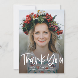 Cartão De Agradecimento Graduação de COR EDITABLE de Tipo Adorável Obrigad