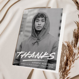 Cartão De Agradecimento Graduação de Foto Dash Moderna