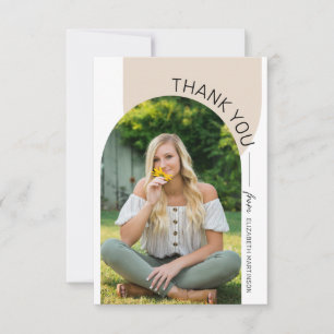 Cartão De Agradecimento Graduação de Foto do Arch 2 Mínimo Moderno