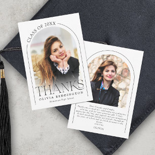 Cartão De Agradecimento Graduação de Foto do Arch 2 Moderno