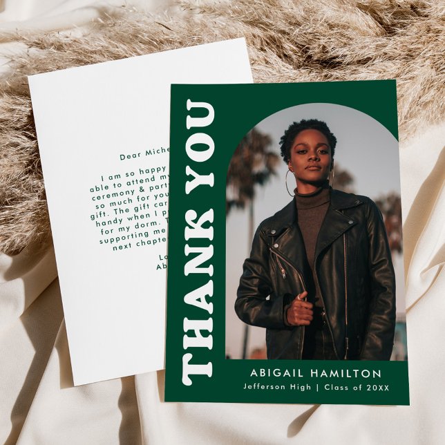 Cartão De Agradecimento Graduação de Foto em Arco Verde (Criador carregado)