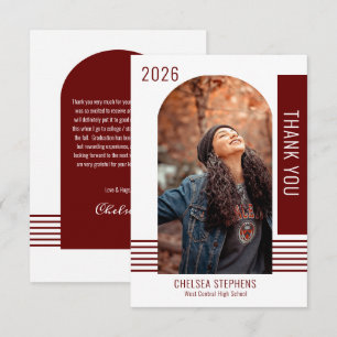 Cartão De Agradecimento Graduação de Foto Minimalista Simples - 2022 Obr