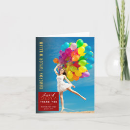 Cartão De Agradecimento Graduação de Foto Simples Quadrada Moderna Minimal