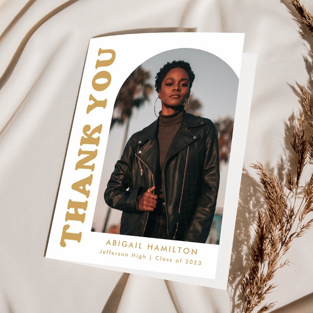 Cartão De Agradecimento Graduação de Fotografias com Arch 4 de Deslocament (Criador carregado)