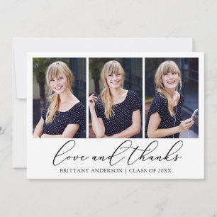 Cartão De Agradecimento Graduação de Fotografias com Script de Tinta Moder