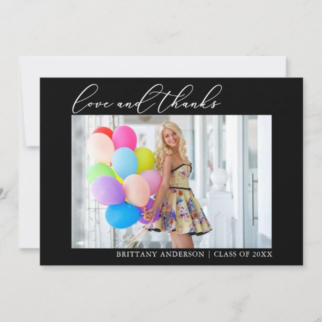 Cartão De Agradecimento Graduação de Fotografias de Obrigados de Amor com  (Frente)