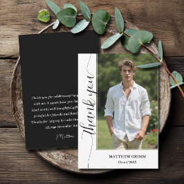 Cartão De Agradecimento Graduação de Fotos do Script de Tendy