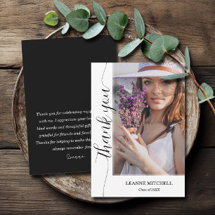 Cartão De Agradecimento Graduação de Fotos do Script de Tendy