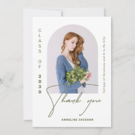 Cartão De Agradecimento Graduação de fotos minimalista elegante do ano