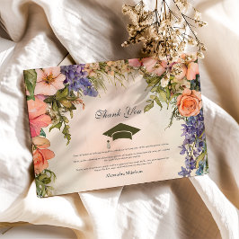 Cartão De Agradecimento Graduação de Graduação de Flor Selvagem de Laranja