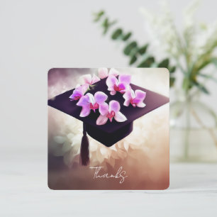 Cartão De Agradecimento Graduação de orquídeas modernas