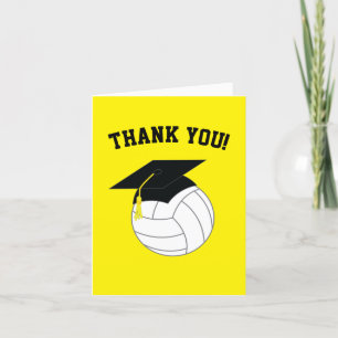 Cartão De Agradecimento Graduação de Voleibol - Amarelo