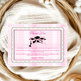 Cartão De Agradecimento Graduação do Arco Cor-de-Rosa Coquette