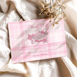 Cartão De Agradecimento Graduação do Arco Rosa Coquette Retro