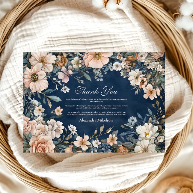 Cartão De Agradecimento Graduação do Jardim dos Prados de Flores Selvagem  (Criador carregado)