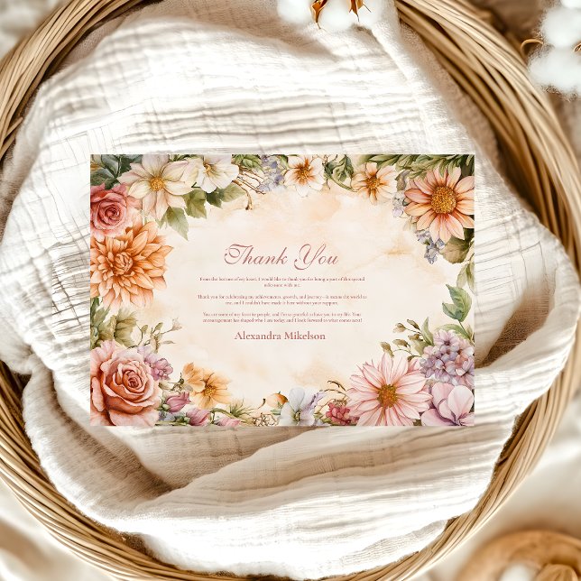 Cartão De Agradecimento Graduação do Jardim dos Prados de Flores Selvagens (Criador carregado)