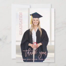 Cartão De Agradecimento Graduação Dourada Elegante - Obrigado Foto