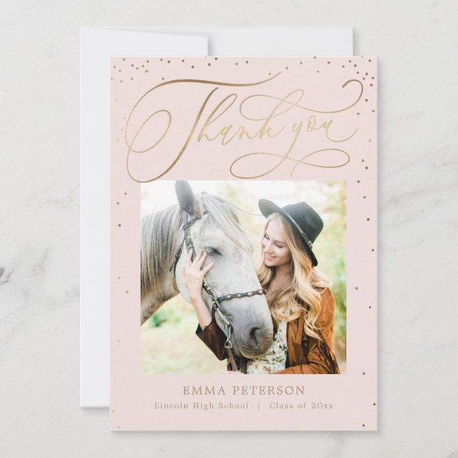 Cartão De Agradecimento Graduação EDITÁVEL DE CORES Obrigado (Frente)