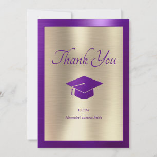 Cartão De Agradecimento Graduação Elegante Obrigado Por Escrever Dourado