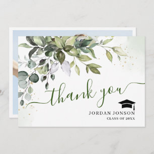 Cartão De Agradecimento Graduação Eucalyptus Greenery Simples